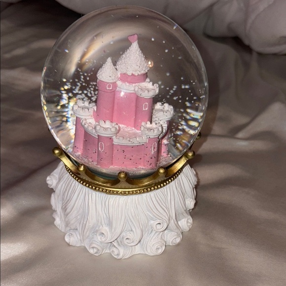 Pink and White Holiday Snow Globe - Picture 3 of 3
